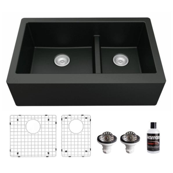 Quartz Composite Black Kitchen Sink Matte 1