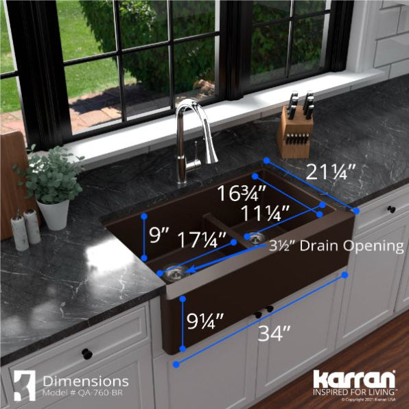 Quartz Composite Brown Kitchen Sink Matte 8