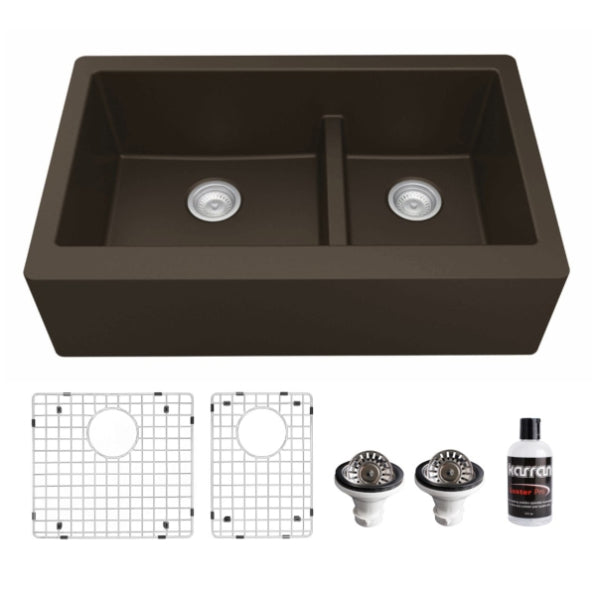 Quartz Composite Brown Kitchen Sink Matte 1
