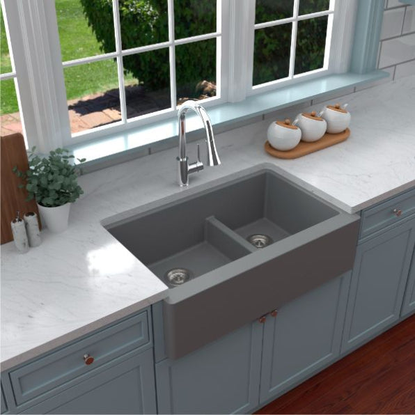 Quartz Composite Grey Kitchen Sink Matte 4