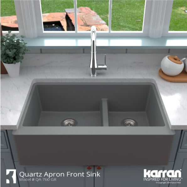 Quartz Composite Grey Kitchen Sink Matte 5