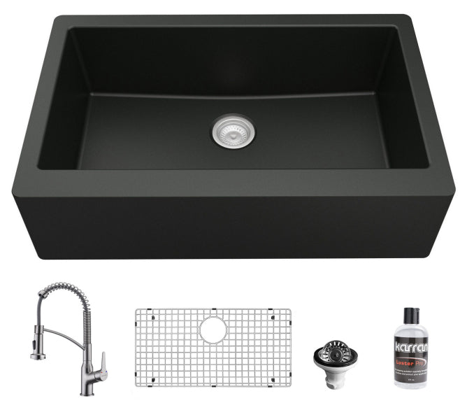 Quartz Composite Black Kitchen Sink Matte 2
