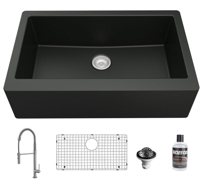 Quartz Composite Black Kitchen Sink Matte 2