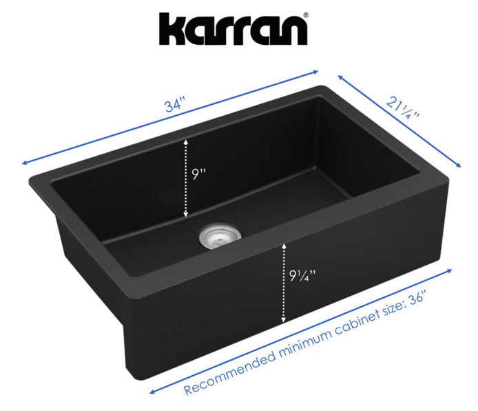 Quartz Composite Black Kitchen Sink Matte 3