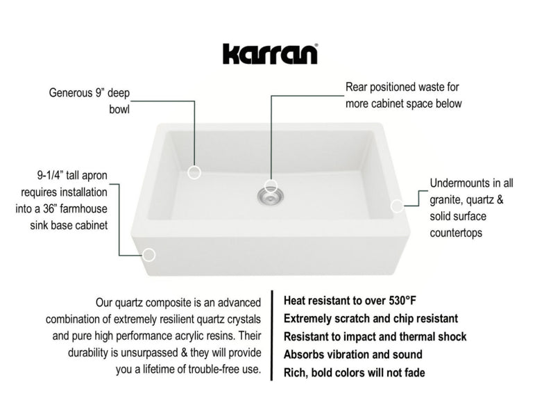 Quartz Composite White Kitchen Sink Matte 4