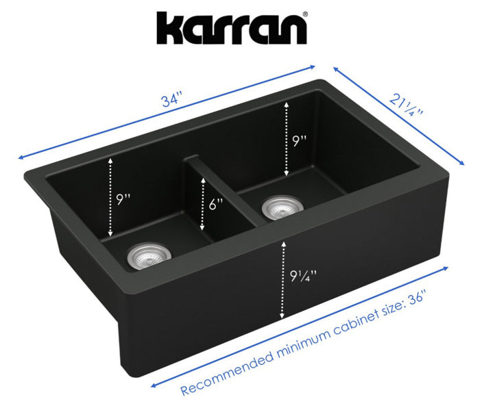 Quartz Composite Black Kitchen Sink Matte 3