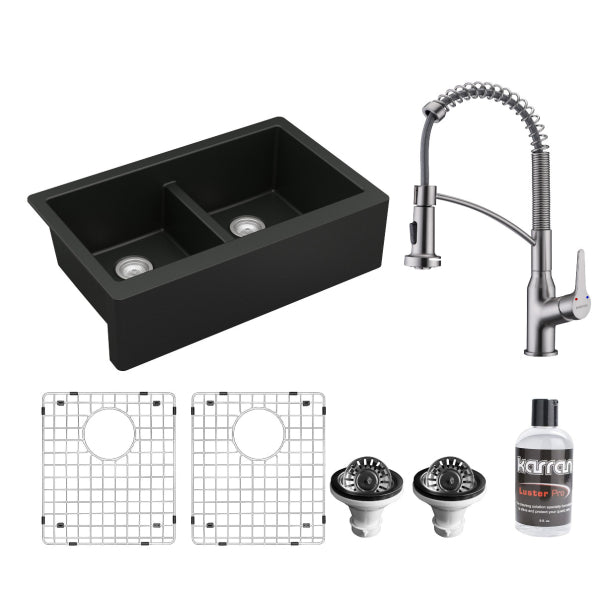 Quartz Composite Black Kitchen Sink Matte 1