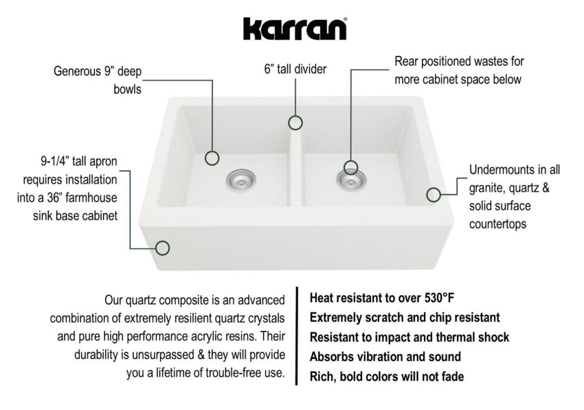 Quartz Composite White Kitchen Sink Matte 4