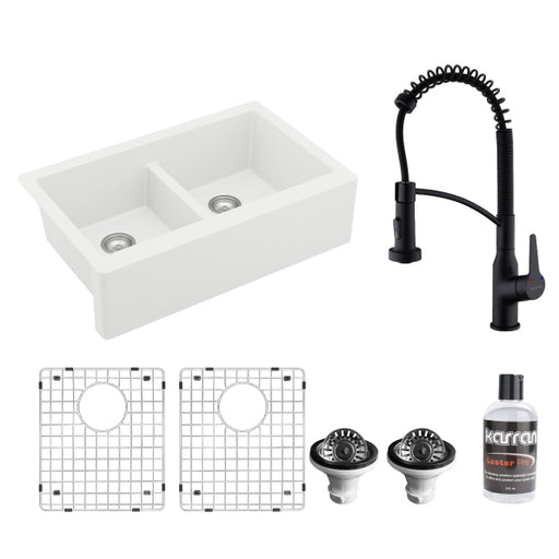 Quartz Composite White Kitchen Sink Matte 1