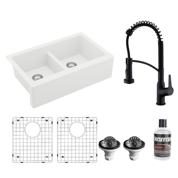 Quartz Composite White Kitchen Sink Matte 1