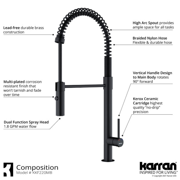 Quartz Composite White Kitchen Sink Matte 5