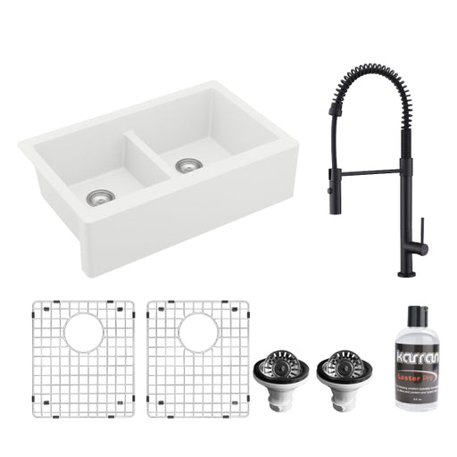 Quartz Composite White Kitchen Sink Matte 1