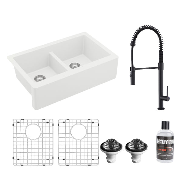 Quartz Composite White Kitchen Sink Matte 1