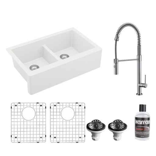 Quartz Composite White Kitchen Sink Matte 1
