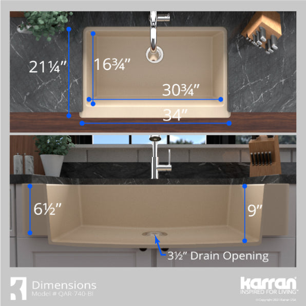 Quartz Composite Bisque Kitchen Sink Matte 7
