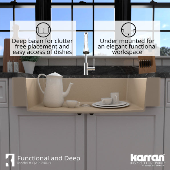 Quartz Composite Bisque Kitchen Sink Matte 8