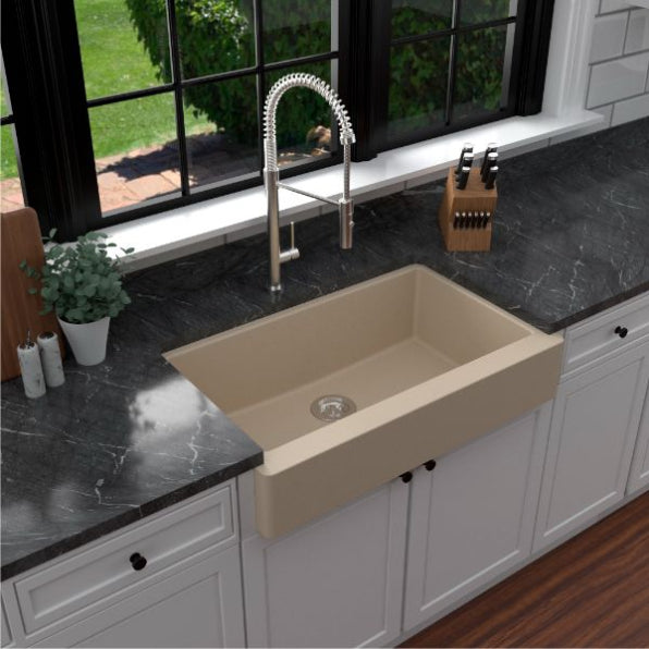 Quartz Composite Bisque Kitchen Sink Matte 4