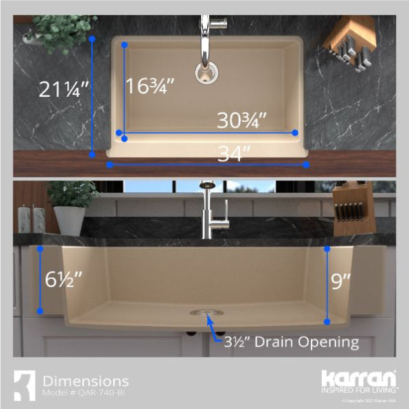 Quartz Composite Bisque Kitchen Sink Matte 7