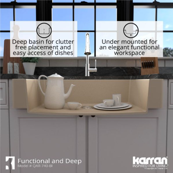 Quartz Composite Bisque Kitchen Sink Matte 8