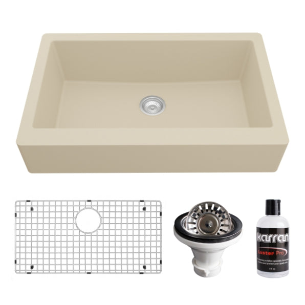 Quartz Composite Bisque Kitchen Sink Matte 1