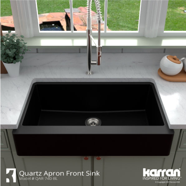 Quartz Composite Black Kitchen Sink Matte 4
