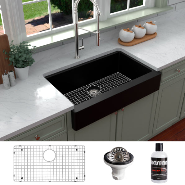 Quartz Composite Black Kitchen Sink Matte 4