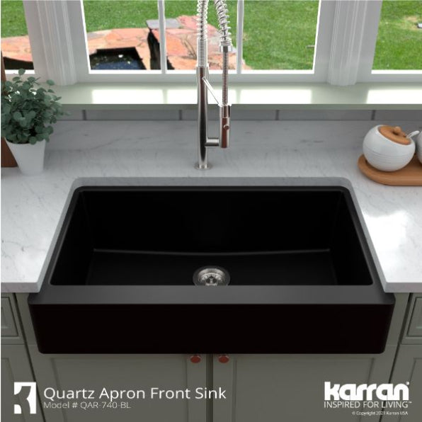 Quartz Composite Black Kitchen Sink Matte 5