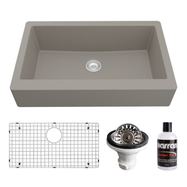 Quartz Composite Concrete Kitchen Sink Matte 1