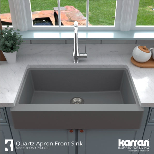 Quartz Composite Grey Kitchen Sink Matte 5