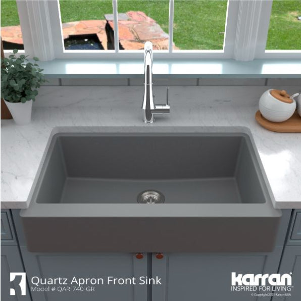 Quartz Composite Grey Kitchen Sink Matte 5