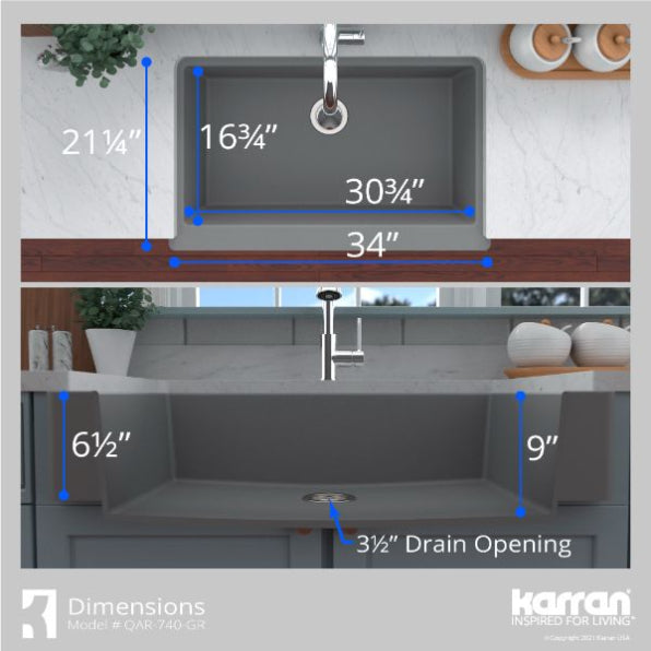 Quartz Composite Grey Kitchen Sink Matte 7