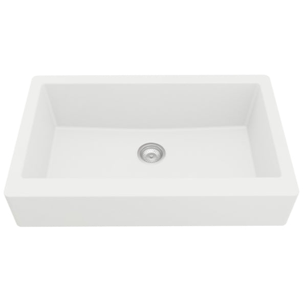 Quartz Composite White Kitchen Sink Matte 1