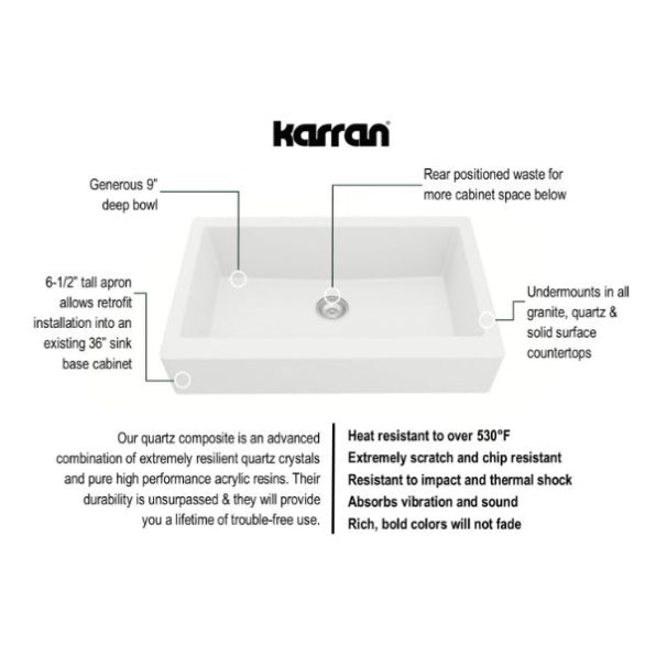 Quartz Composite White Kitchen Sink Matte 3
