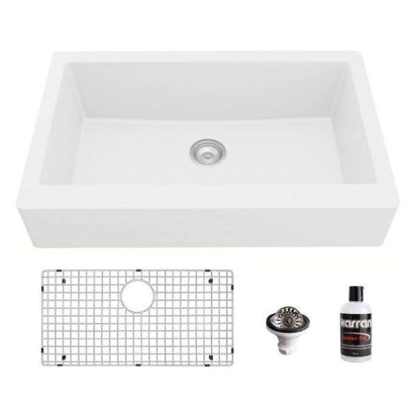 Quartz Composite White Kitchen Sink Matte 1