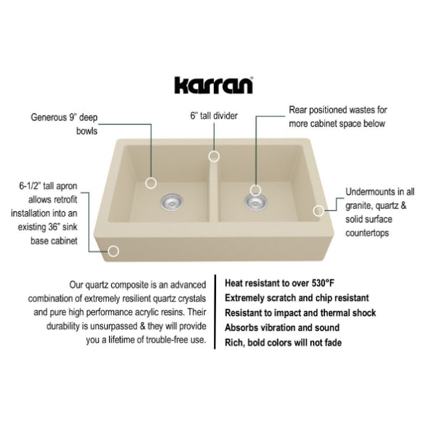 Quartz Composite Bisque Kitchen Sink Matte 3