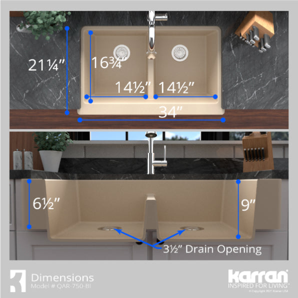 Quartz Composite Bisque Kitchen Sink Matte 7