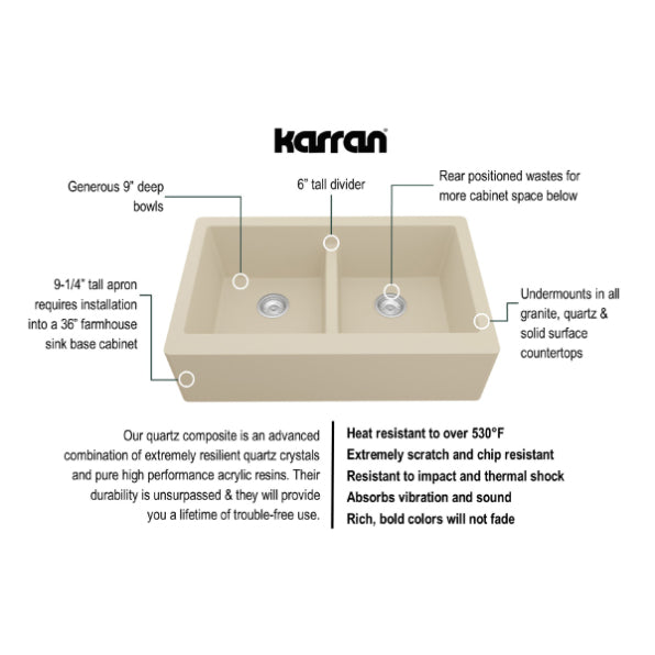 Quartz Composite Bisque Kitchen Sink Matte 3