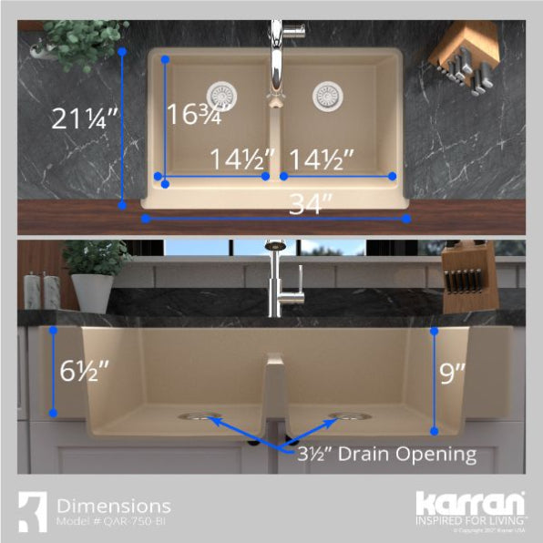 Quartz Composite Bisque Kitchen Sink Matte 7