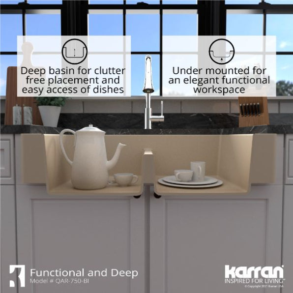 Quartz Composite Bisque Kitchen Sink Matte 8