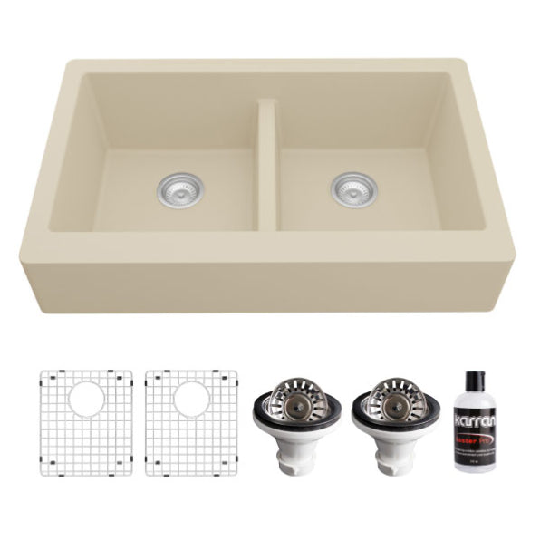 Quartz Composite Bisque Kitchen Sink Matte 1