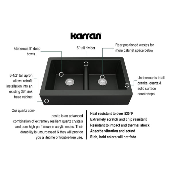 Quartz Composite Black Kitchen Sink Matte 3
