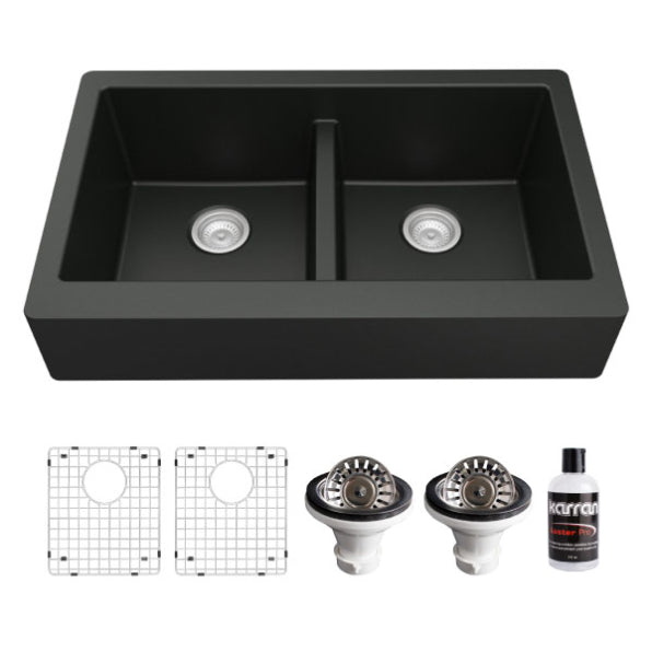 Quartz Composite Black Kitchen Sink Matte 1