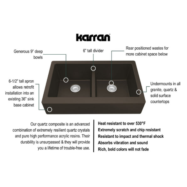 Quartz Composite Brown Kitchen Sink Matte 3
