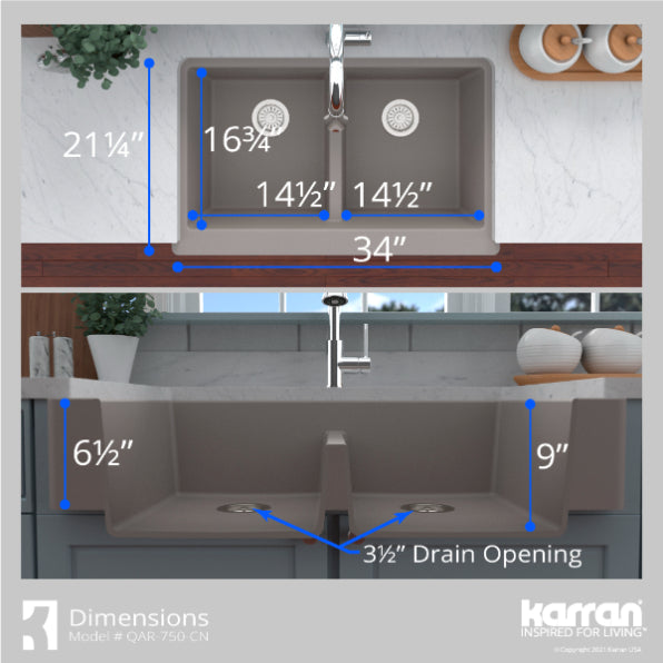 Quartz Composite Concrete Kitchen Sink Matte 7