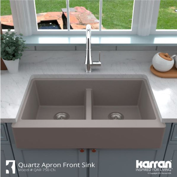 Quartz Composite Concrete Kitchen Sink Matte 5
