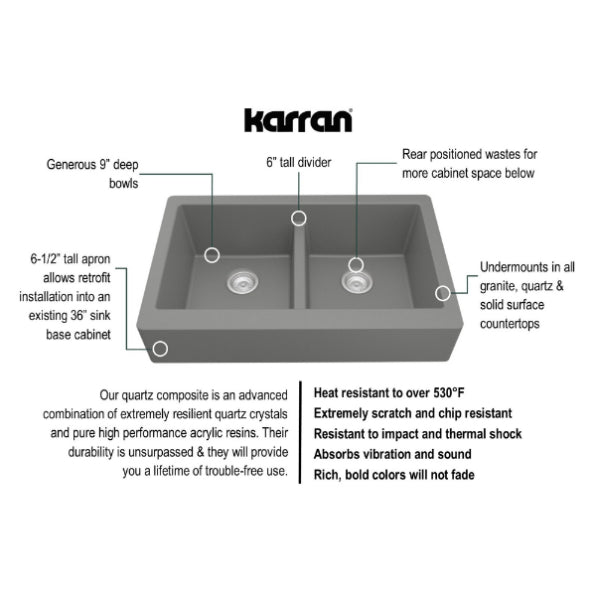 Quartz Composite Grey Kitchen Sink Matte 3