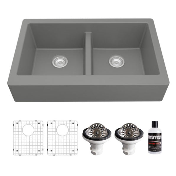 Quartz Composite Grey Kitchen Sink Matte 1
