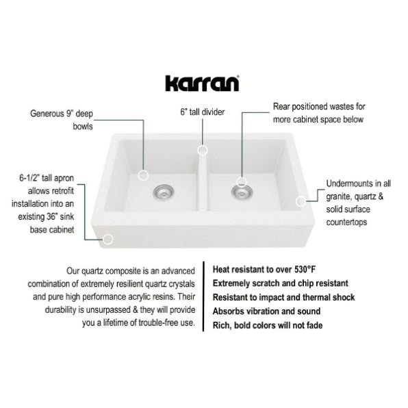 Quartz Composite White Kitchen Sink Matte 3