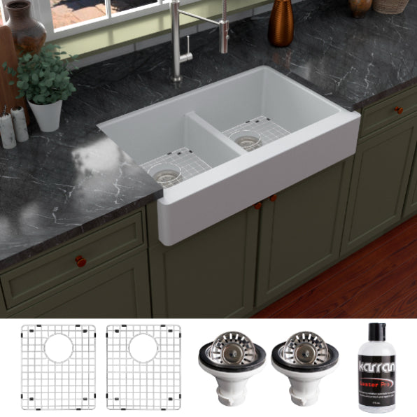 Quartz Composite White Kitchen Sink Matte 4