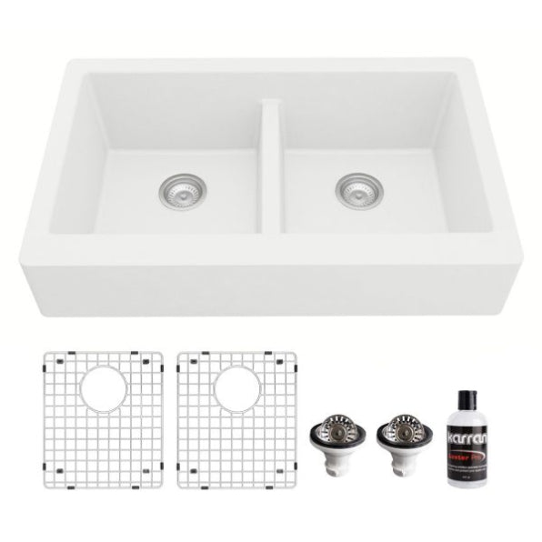 Quartz Composite White Kitchen Sink Matte 1